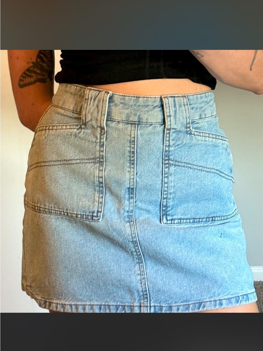 BDG Light Wash Denim Mini Skirt